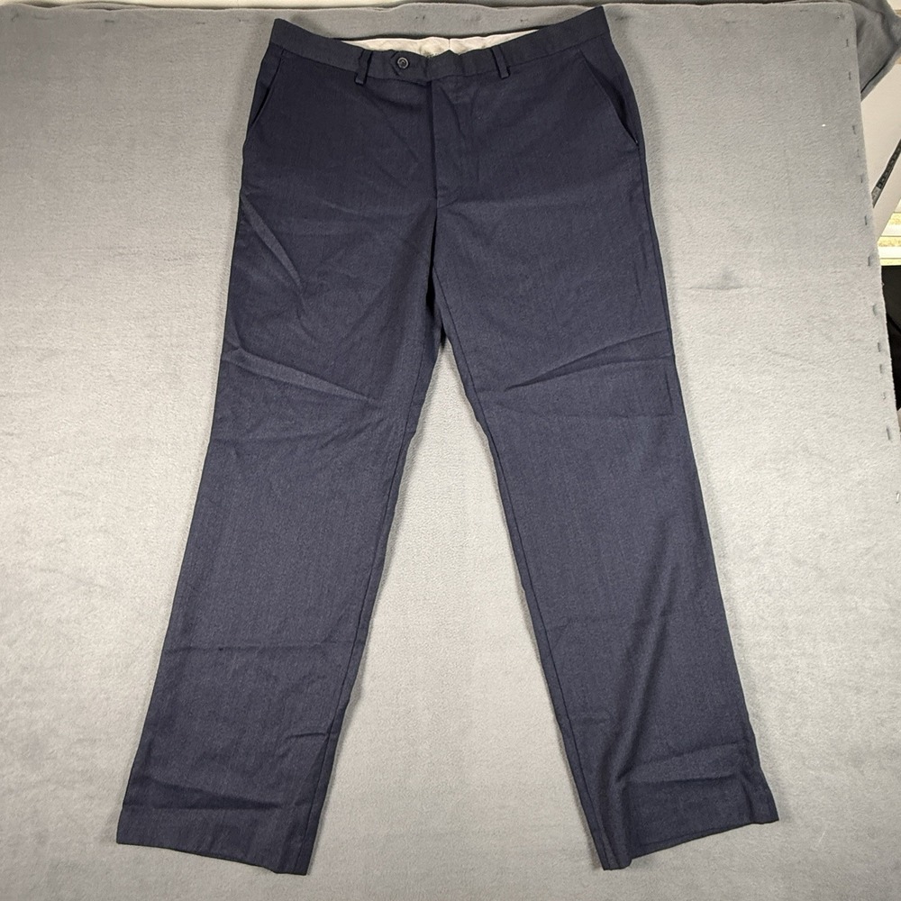 Jos A Bank Dress Pants Mens 36 Regular Navy 100% Wool Signature Slacks